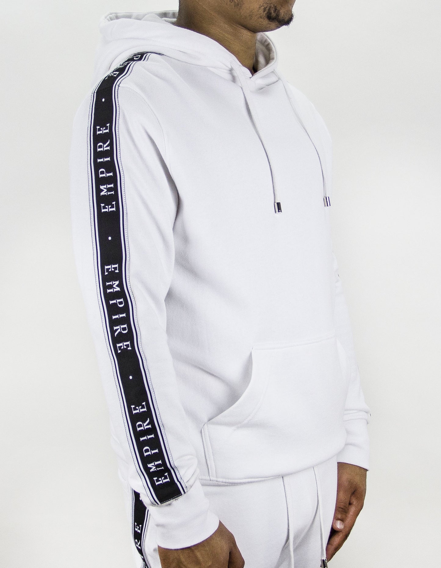 EMPIRE COLLECTION LOGO STIRPE HOODIE (WHITE)