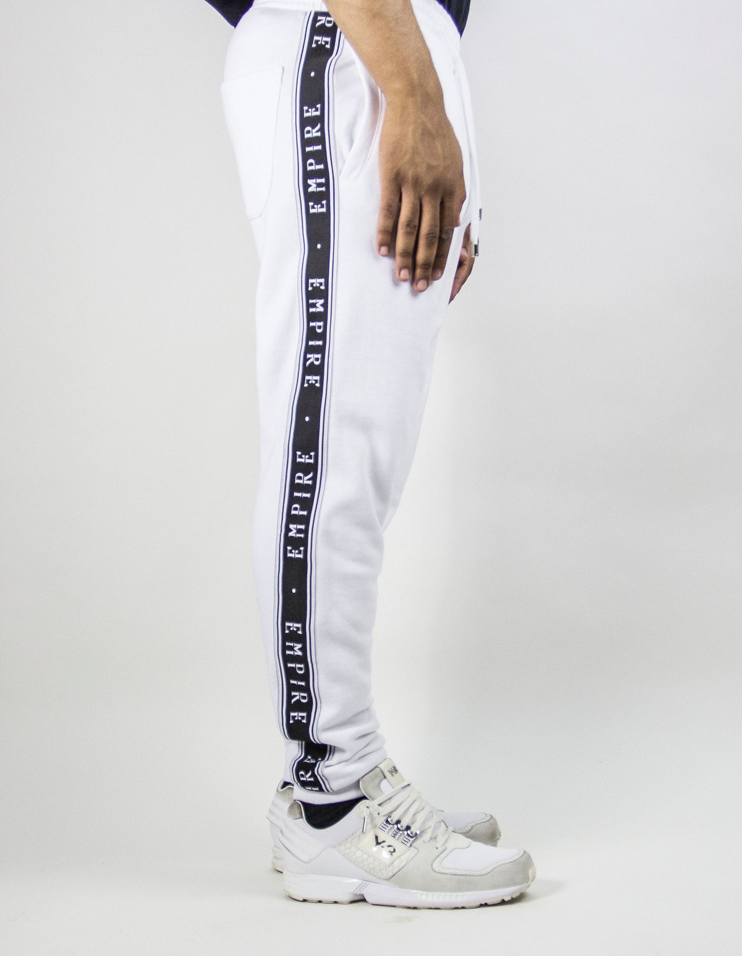 EMPIRE COLLECTION LOGO STRIPE JOGGERS (WHITE)