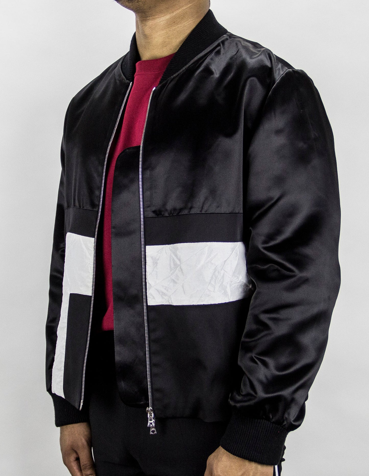 EMPIRE COLLECTION SATIN BOMBER JACKET